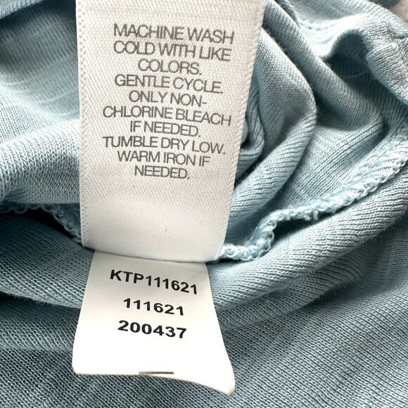 J Jill Pima Center-Pleat Tunic Top Women’s Size Medium LS Blue 100% Pima Cotton - Picture 5 of 9